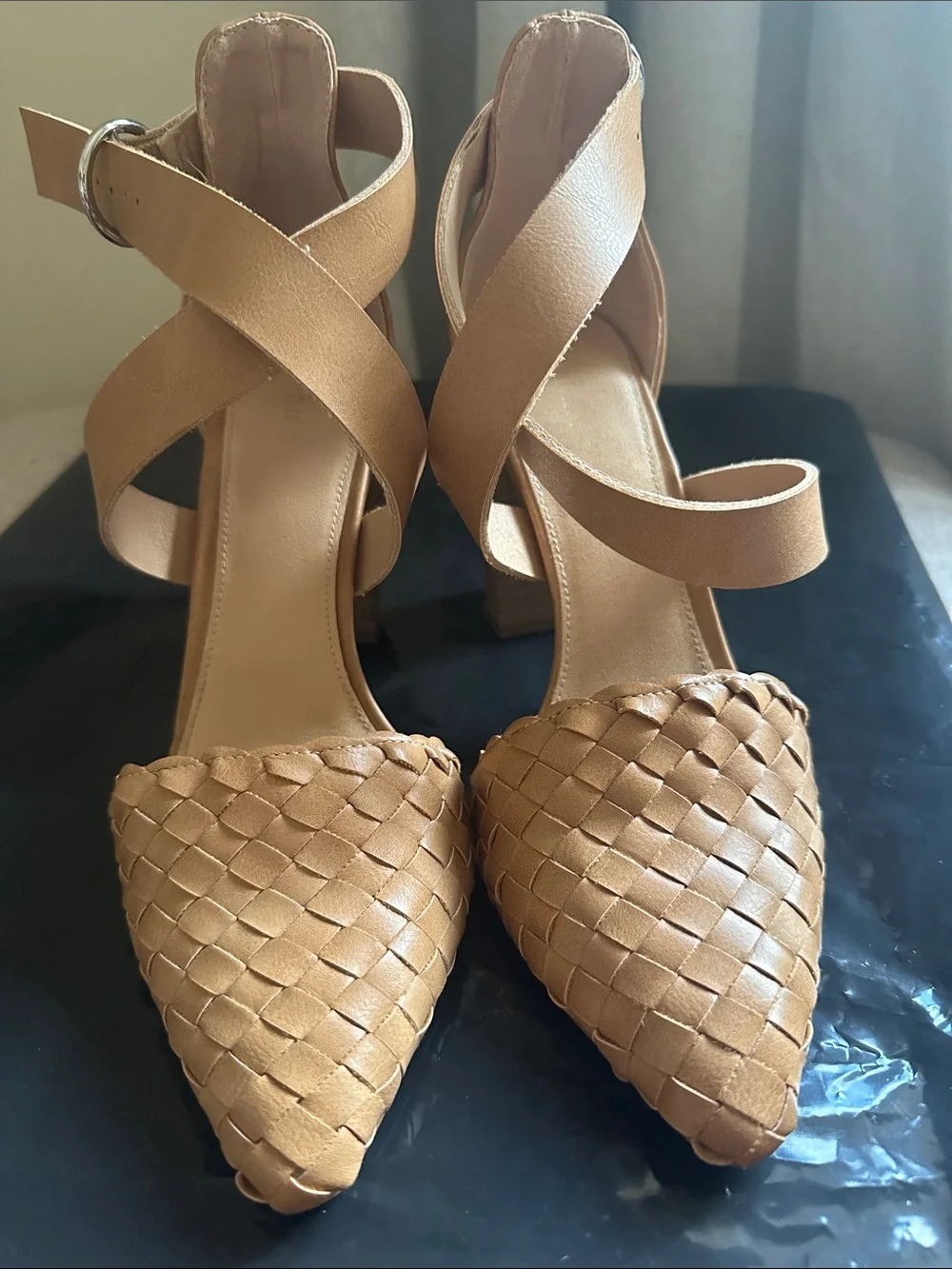 Bohme 3” heels, crisscross strap